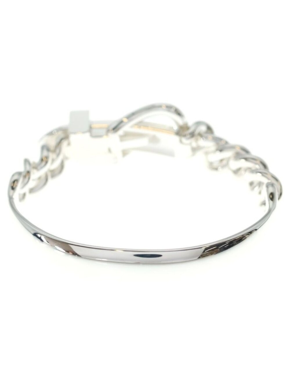 Hermes Book le Cellier Inflexible Bangle Bracelet Silver